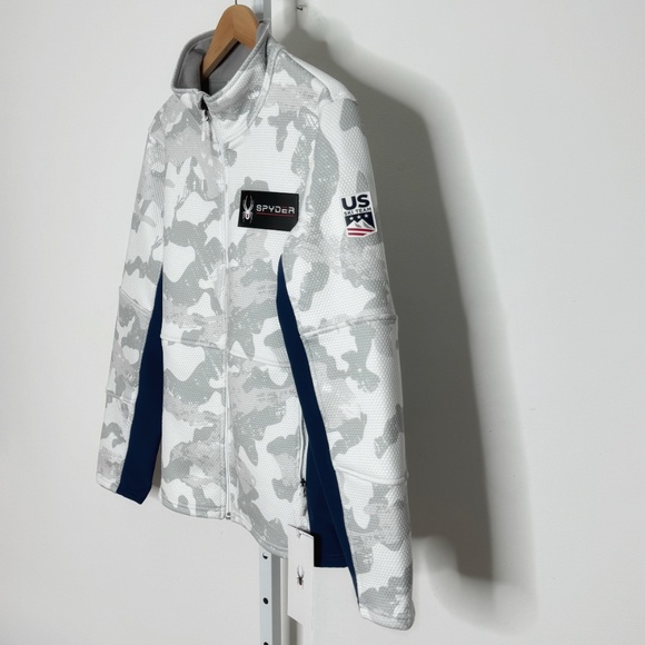 NWT Spyder USA Ski Team Jacket Fleece Encore USA Olympic Motif Red White Blue XL - Picture 2 of 16